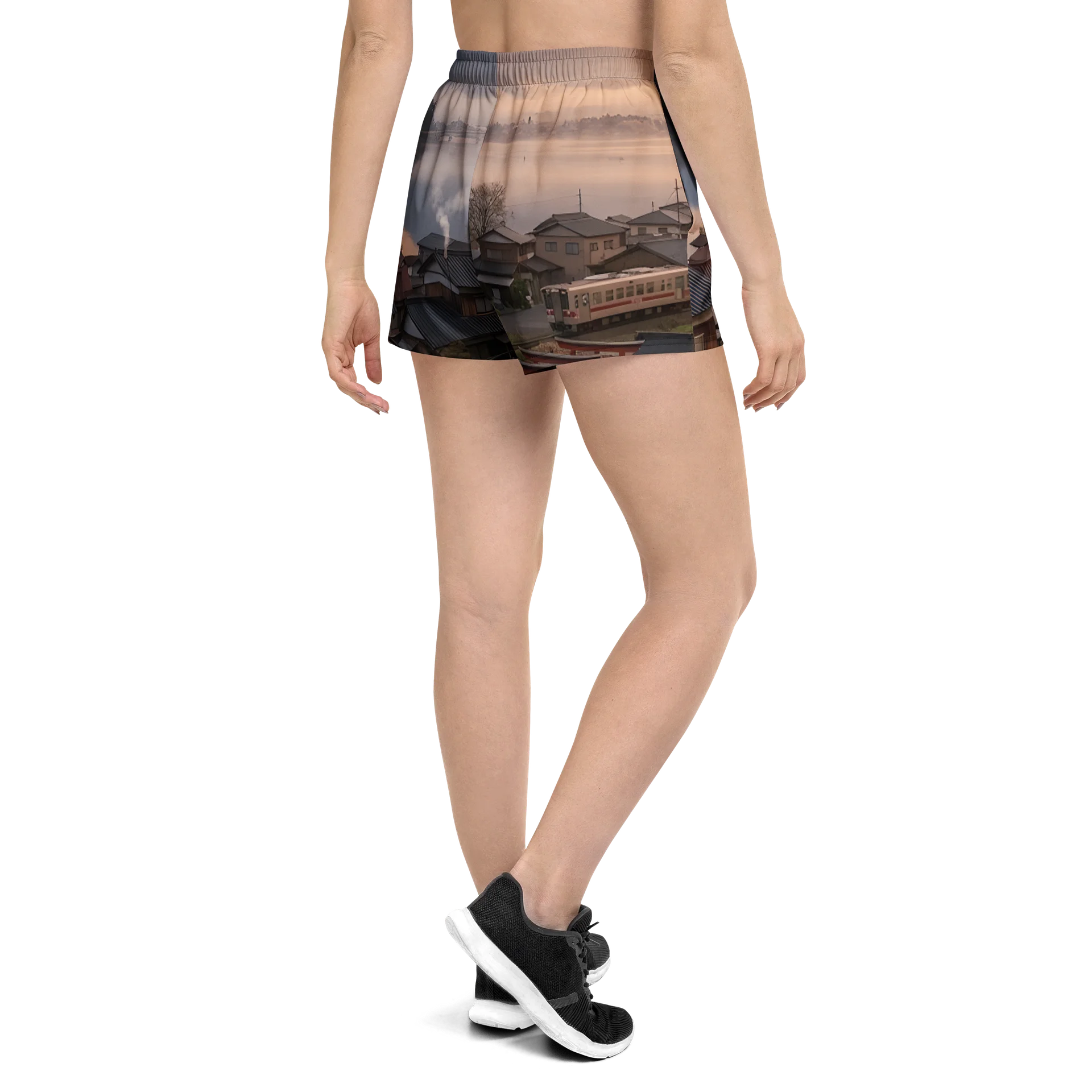Mount Fuji Unisex Athletic Shorts | High-Waisted Workout Shorts product image (6)