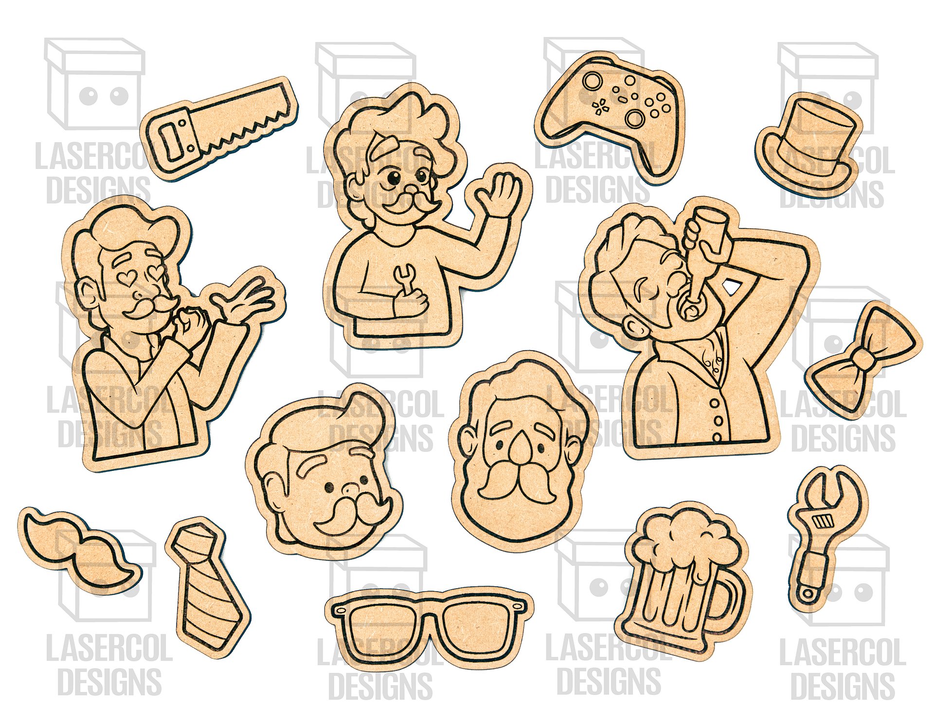Father's Day Paint Kit DIY Cut Outs Set 1 - Laser Cut Files product image (2)