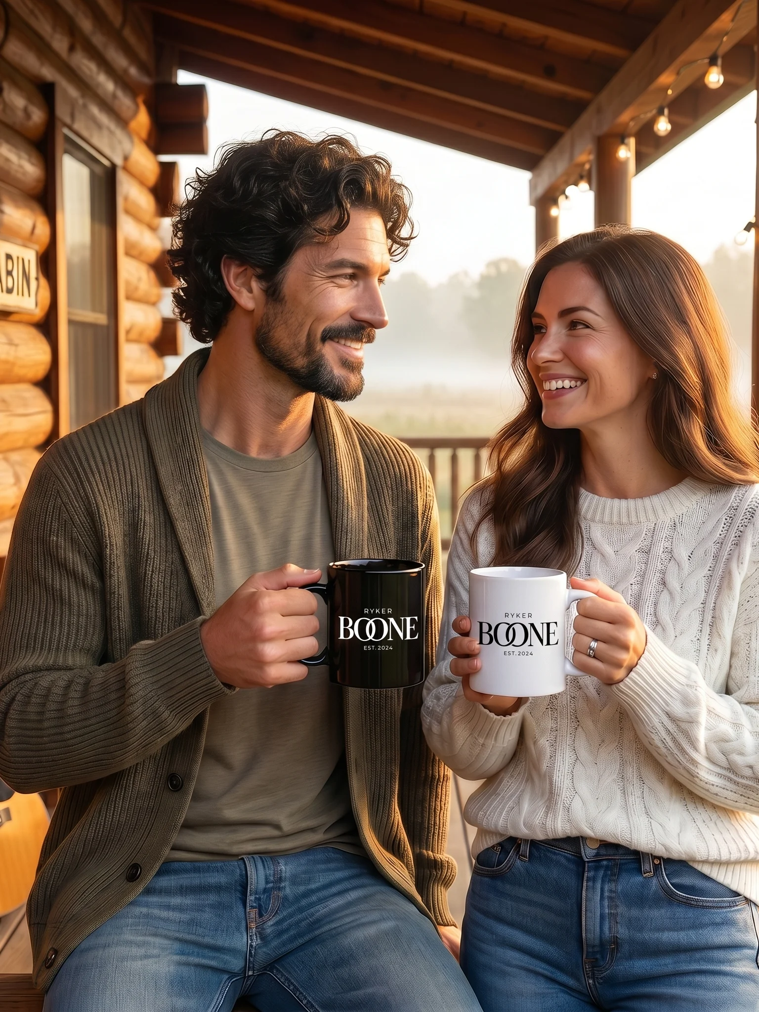 Ryker Boone "Sweet Tea & Blue Jeans" Black Glossy Mug (White Logo) product image (14)