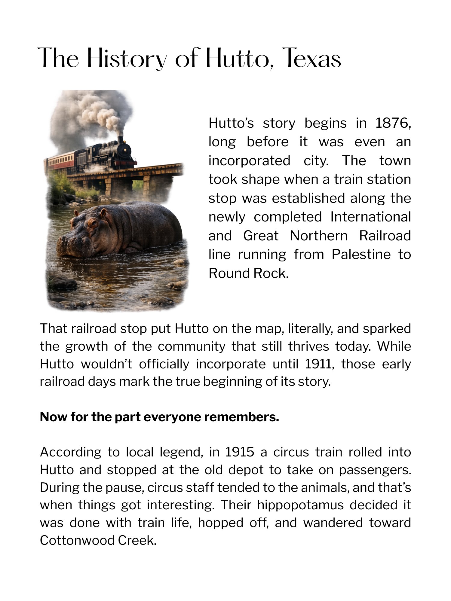 Hutto, Texas 2026 Coloring Book and Calendar of Hutto Hippos – Digital Edition product image (9)