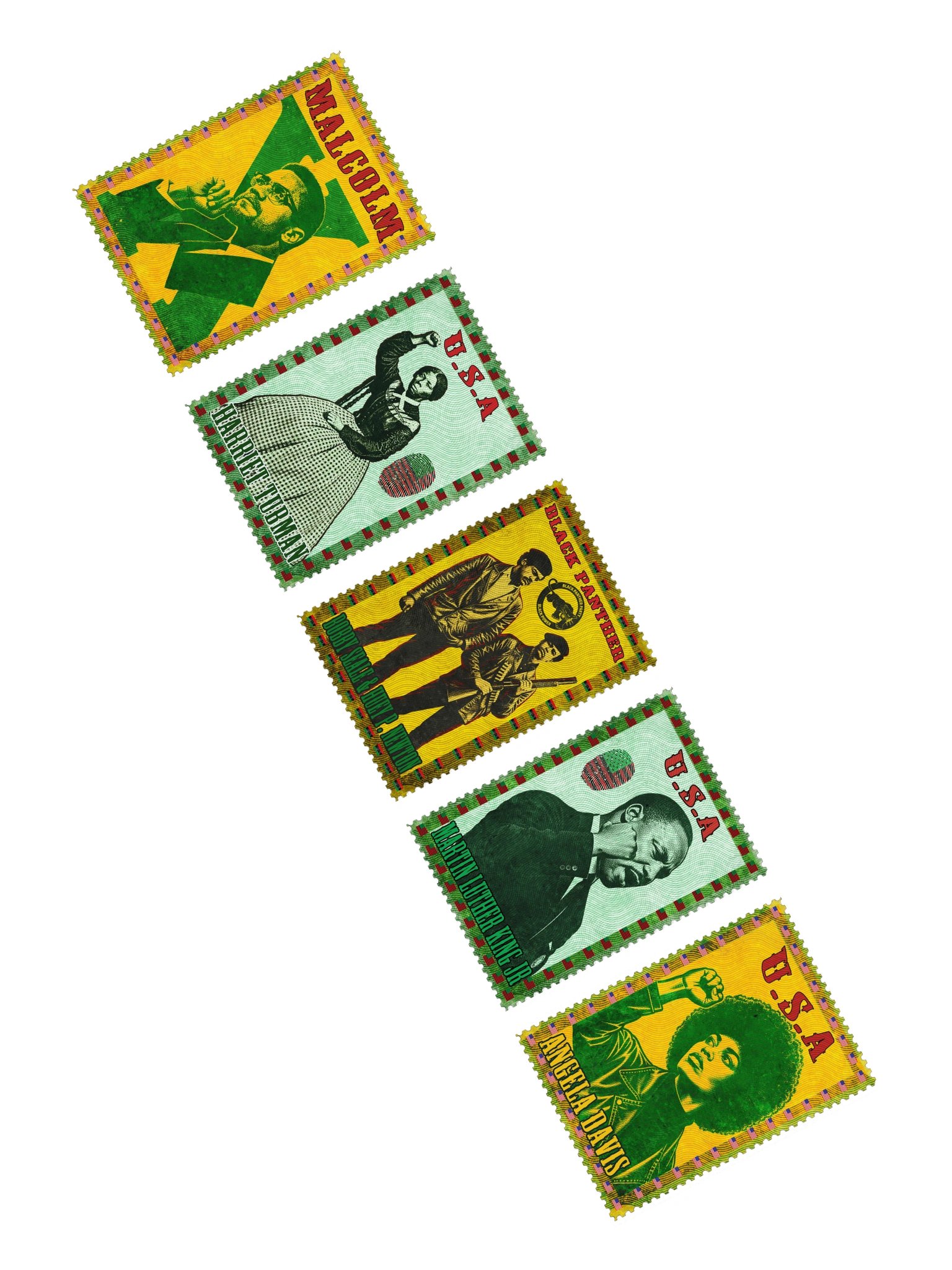 Black History Sticker Set: Vintage Stamp - Malcolm X, Tubman, MLK, Davis product image (4)