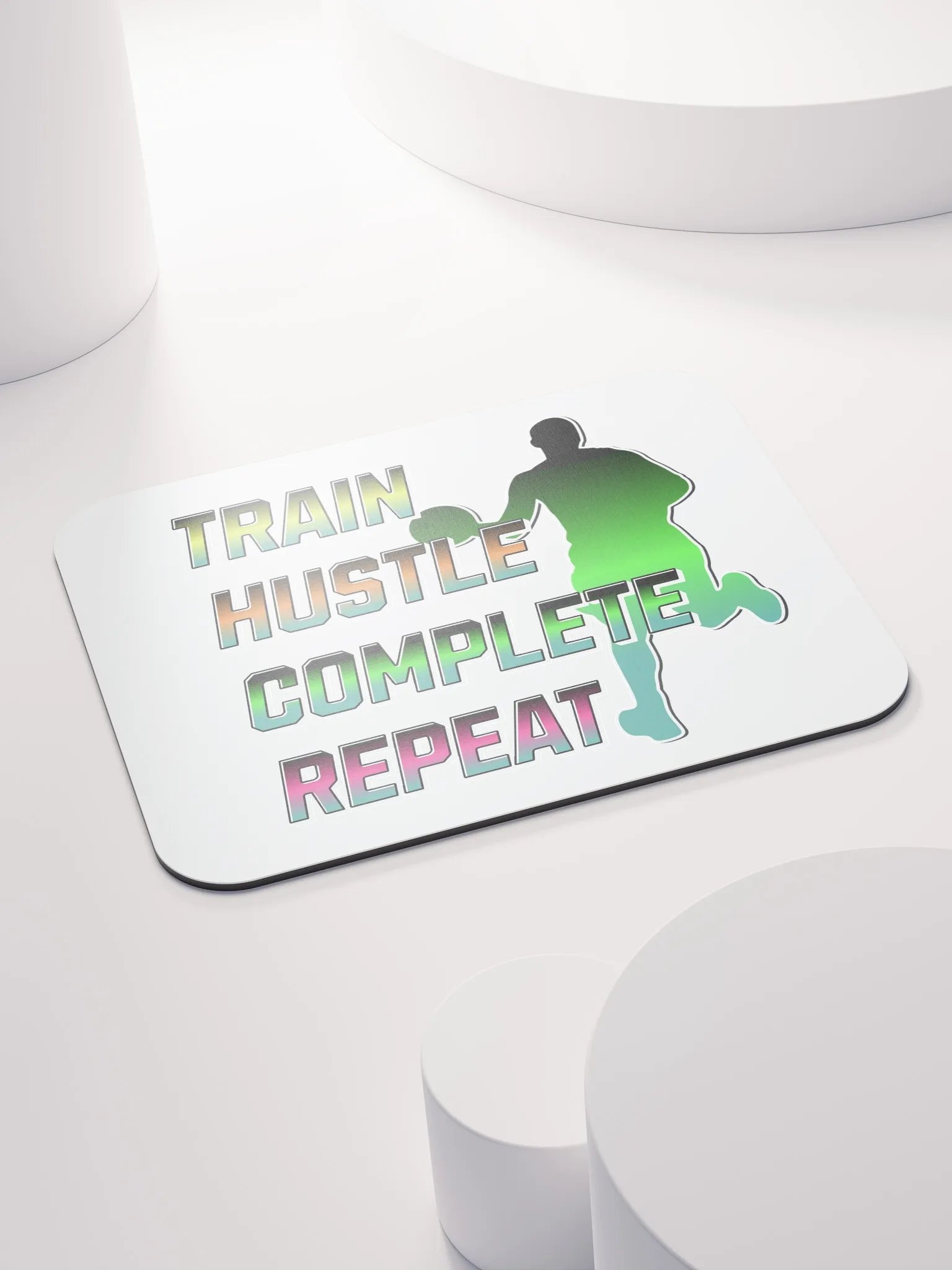 Train Hustle Complete Repeat Basketball Gradient Mouse Pad product image (4)