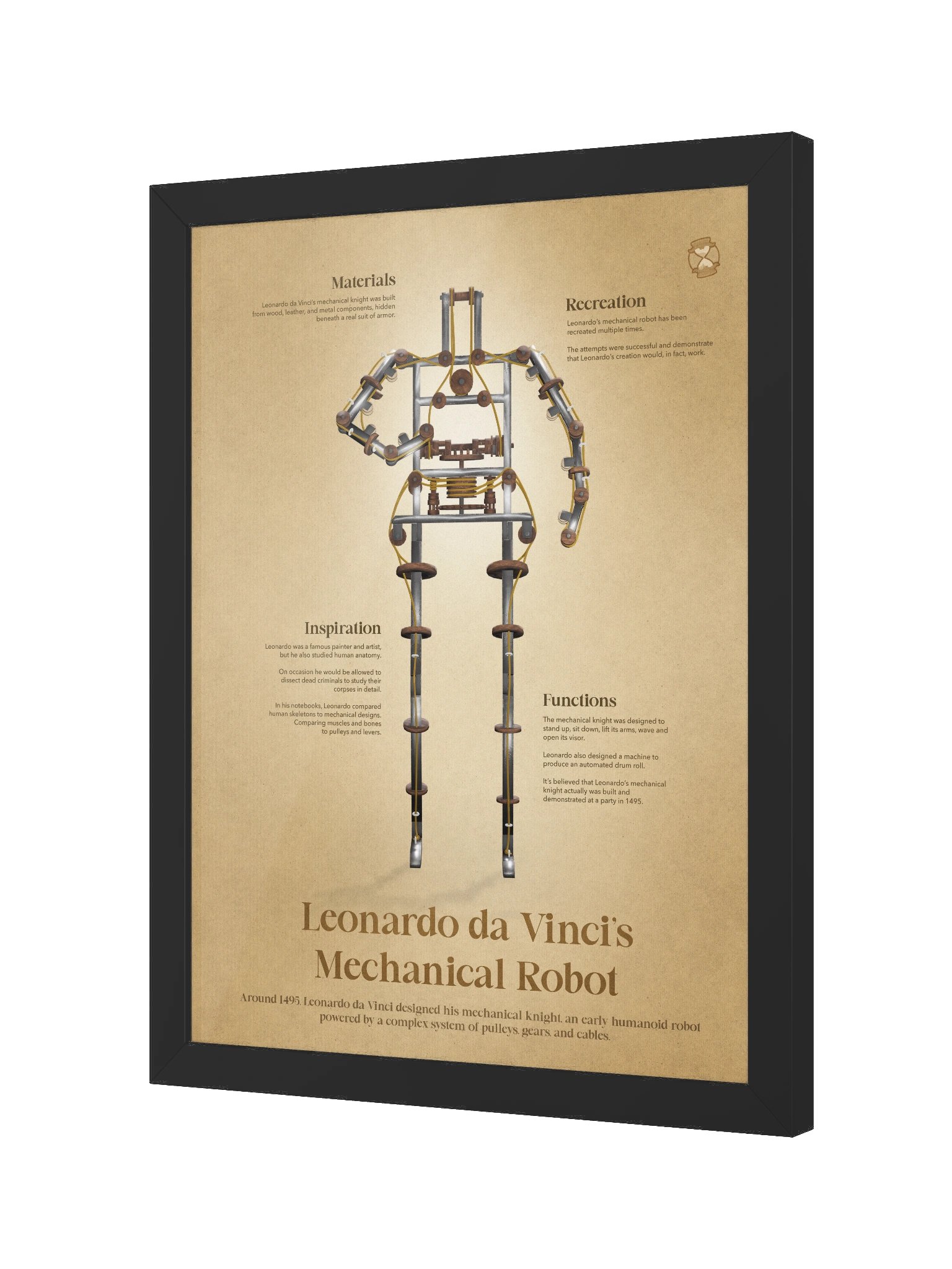 Leonardo da Vinci's Mechanical Robot (Framed poster) product image (4)