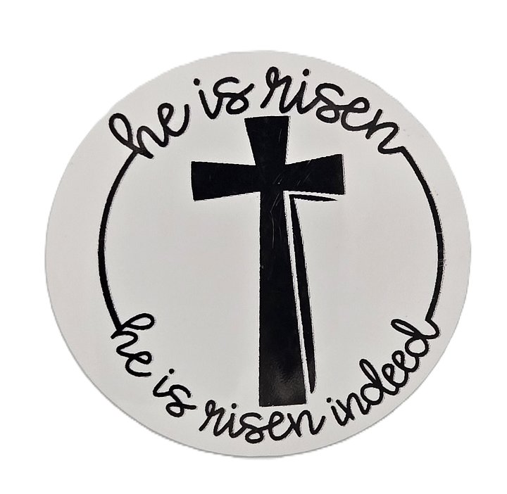 'He Is Risen' premium vinyl sticker product image (1)