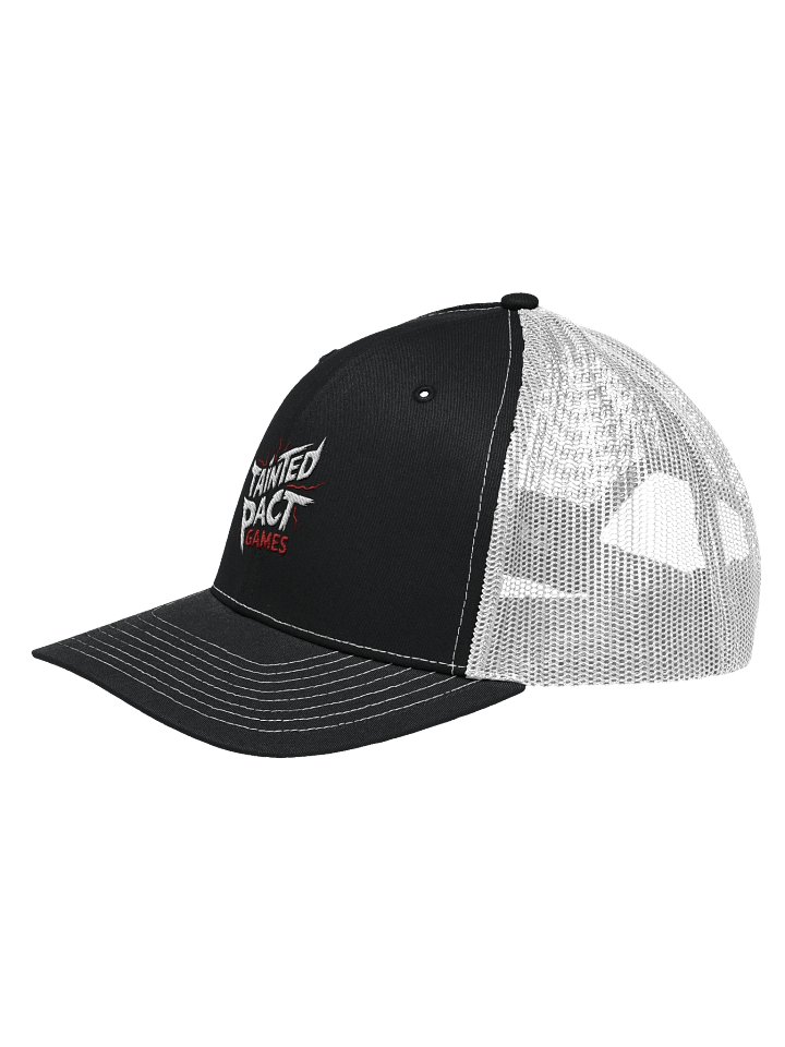 Tainted Pact Trucker Hat Black On White product image (2)