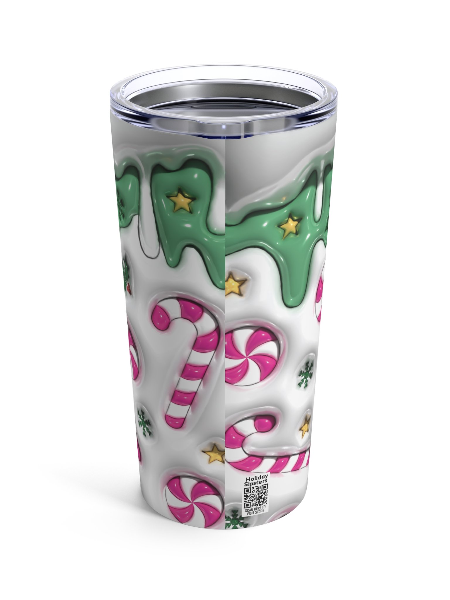 Pink Candy Cane Stainless Steel Tumbler product image (4)