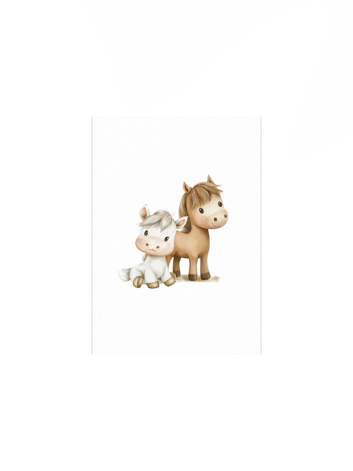 Watercolor Barnyard Horses Nursery Decor Print product image (2)
