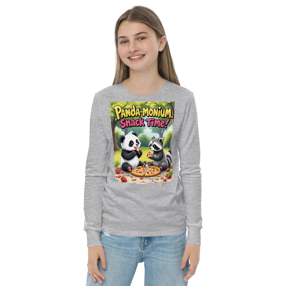 Panda-monium Snack Time! Youth Long Sleeve Tee product image (20)
