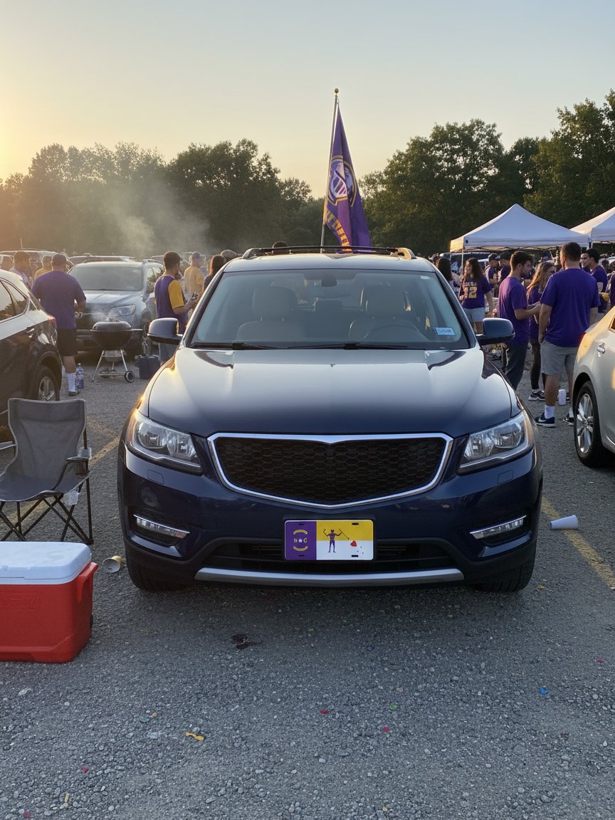 North Carolina Revenge Flag License Plate-Purple and Gold Edition product image (2)