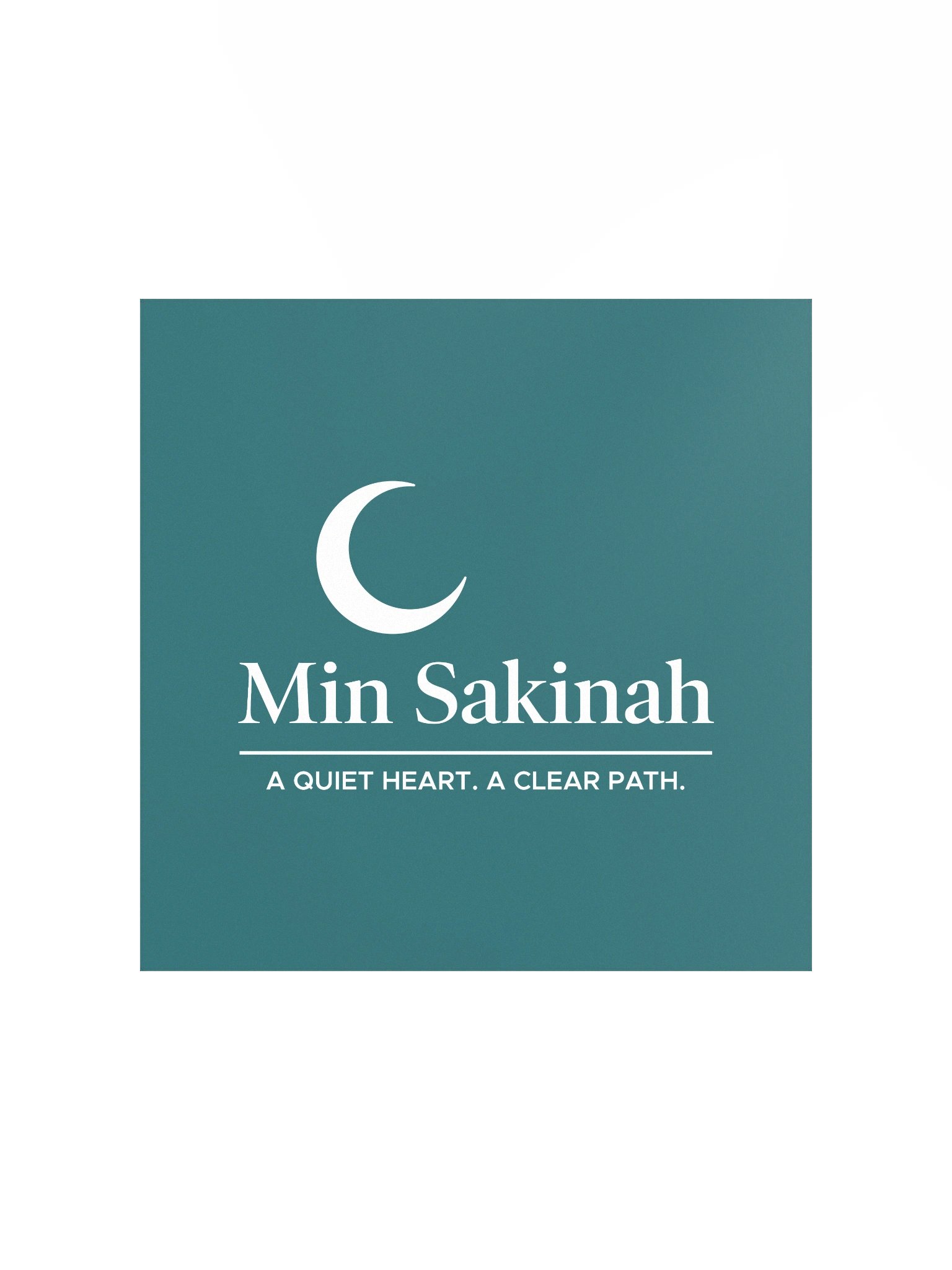 "Min Sakinah Vision" - Minimalist Poster (Wall Art) - White on Deep Teal product image (1)