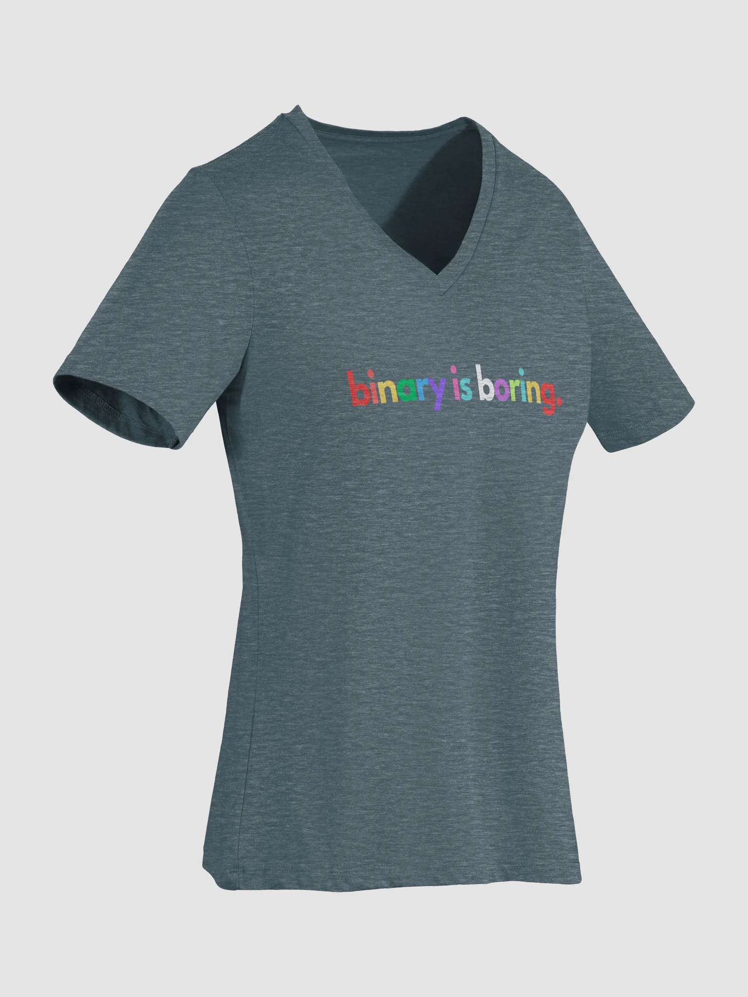 Binary Is Boring (Rainbow) V-Neck tee product image (28)