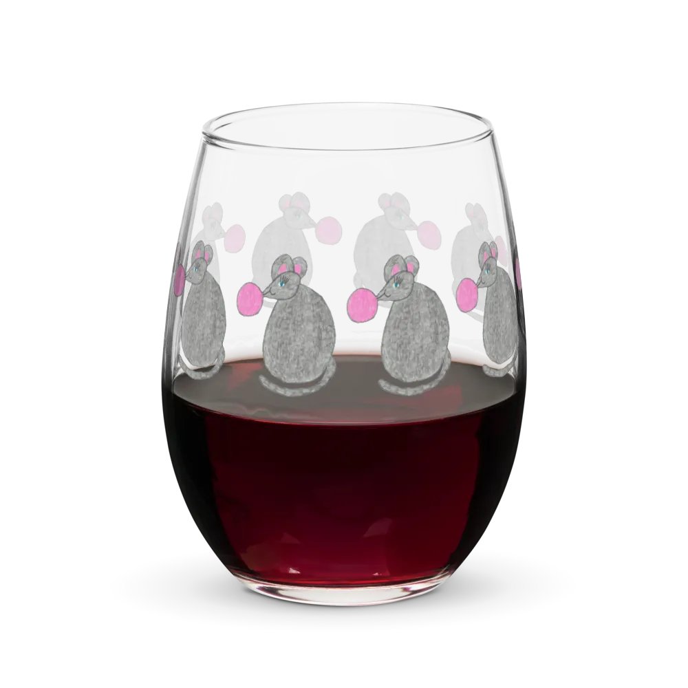 Bubblegum mouse Stemless Wine Glass product image (5)