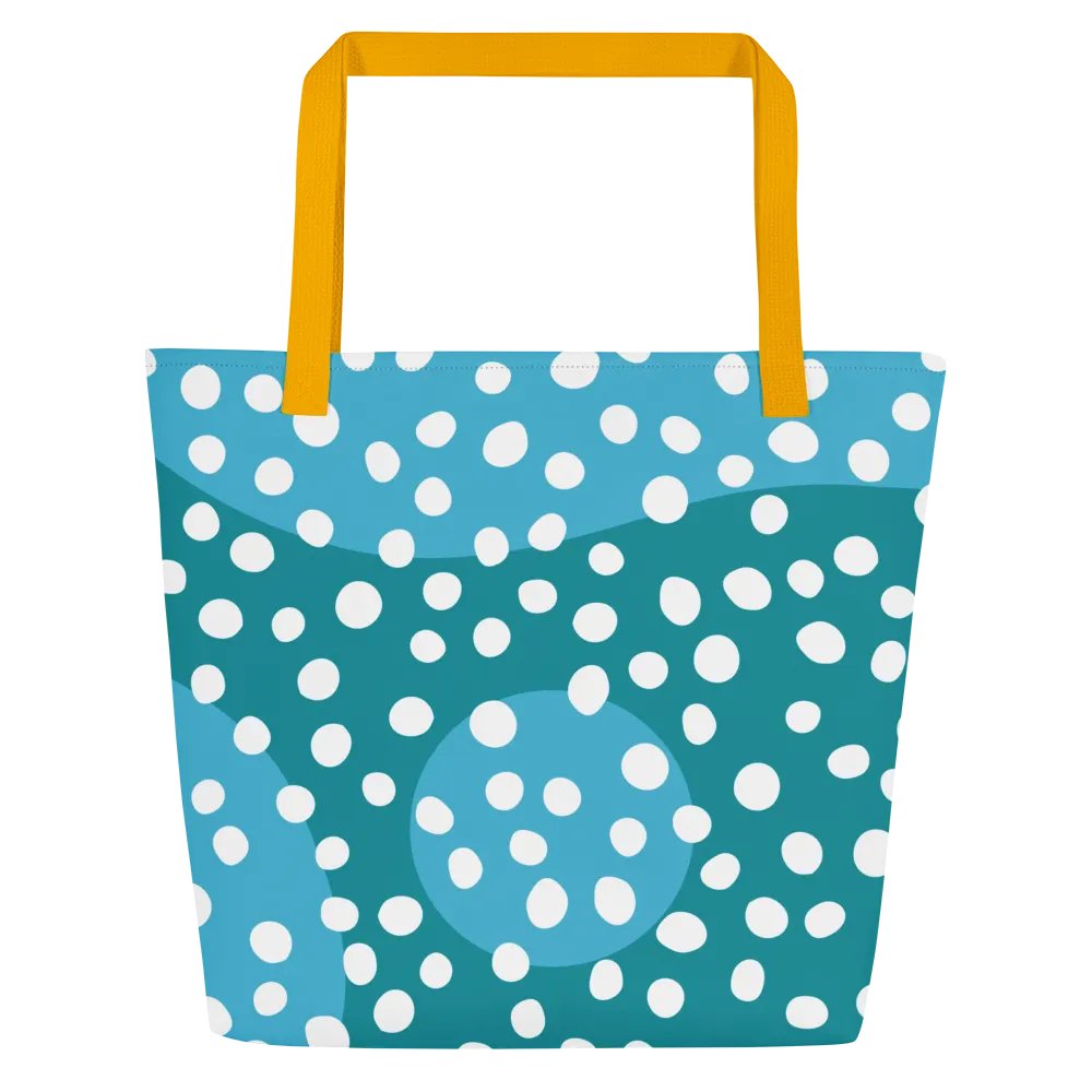Turquoise Dot Clusters Large Tote Bag product image (3)