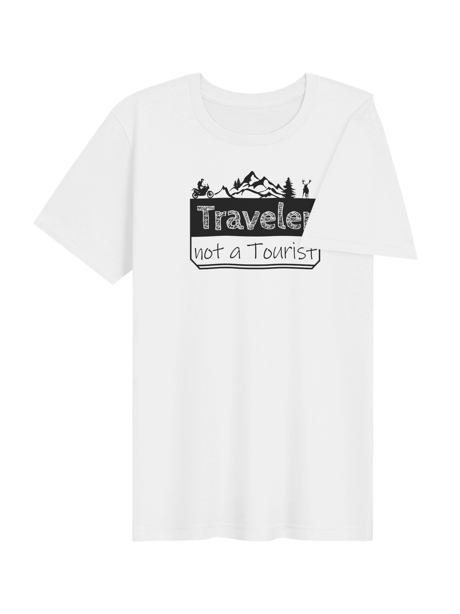 Traveler not a Tourist | Women's Adventure Motorcycle T-Shirt product image (3)