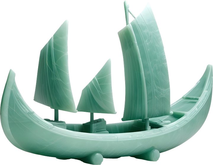 Jade Signature – Elegant Jade Sailboat Sculpture PNG product image (1)