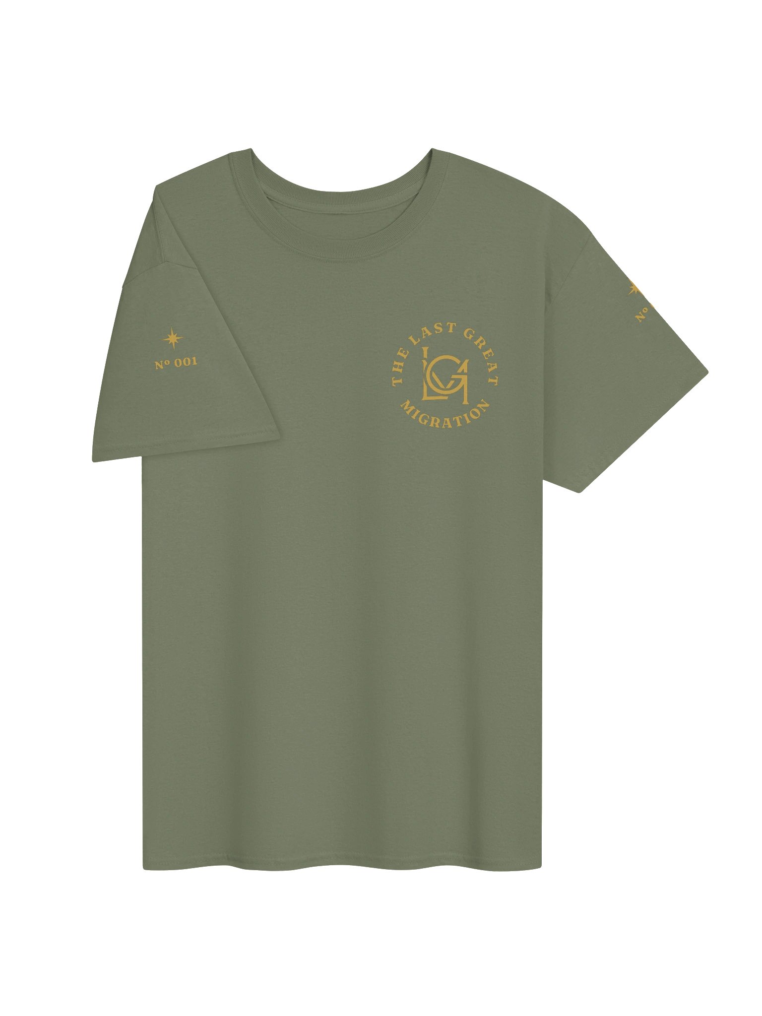 The Signature Tee in Olive Drab, Gold Lettering product image (4)