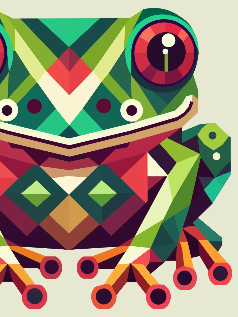 Free Geometric Frog PNG Art - Transparent Background, Low Poly Amphibian Illustration product image (2)