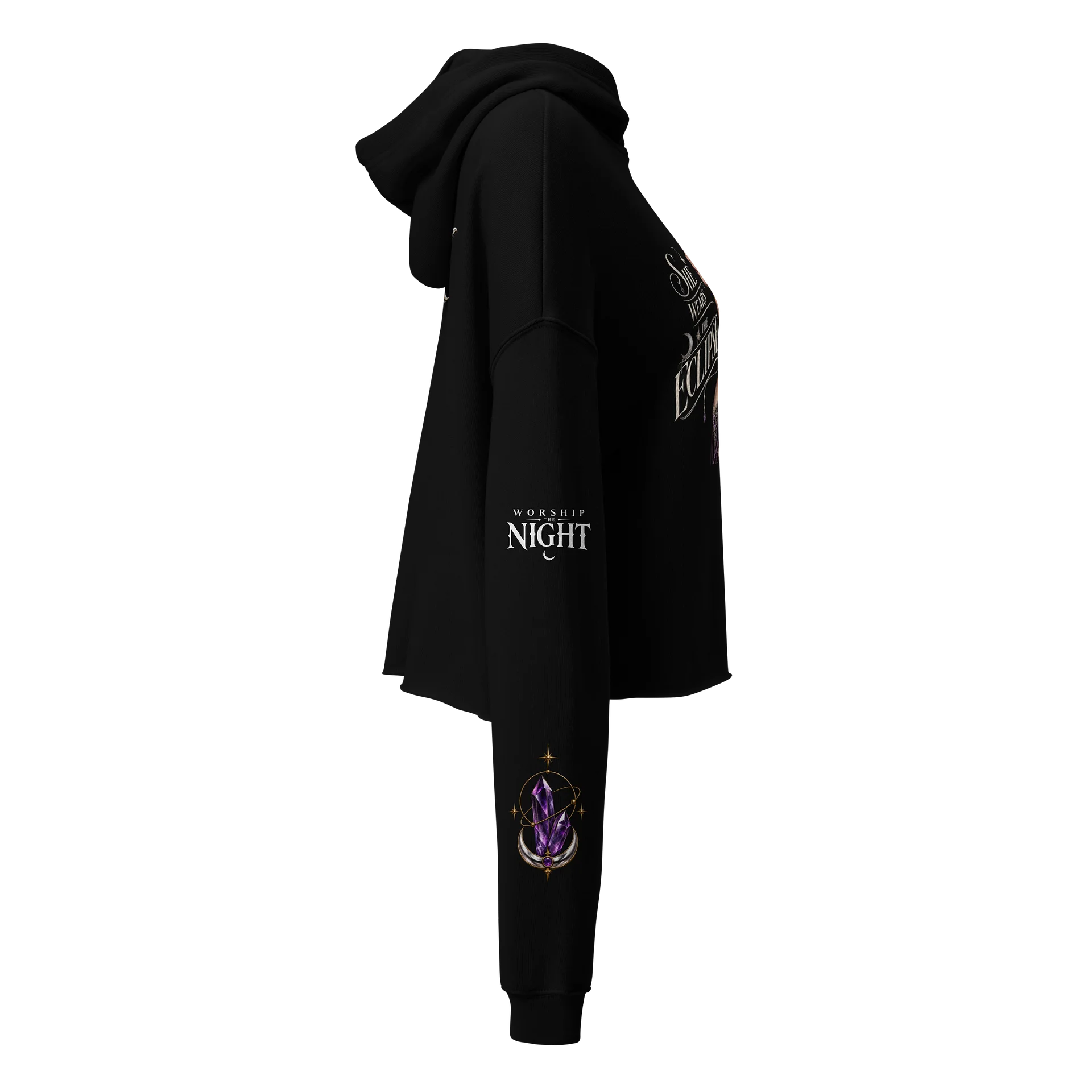 Moonlight Is Her Religion Crop Hoodie product image (4)