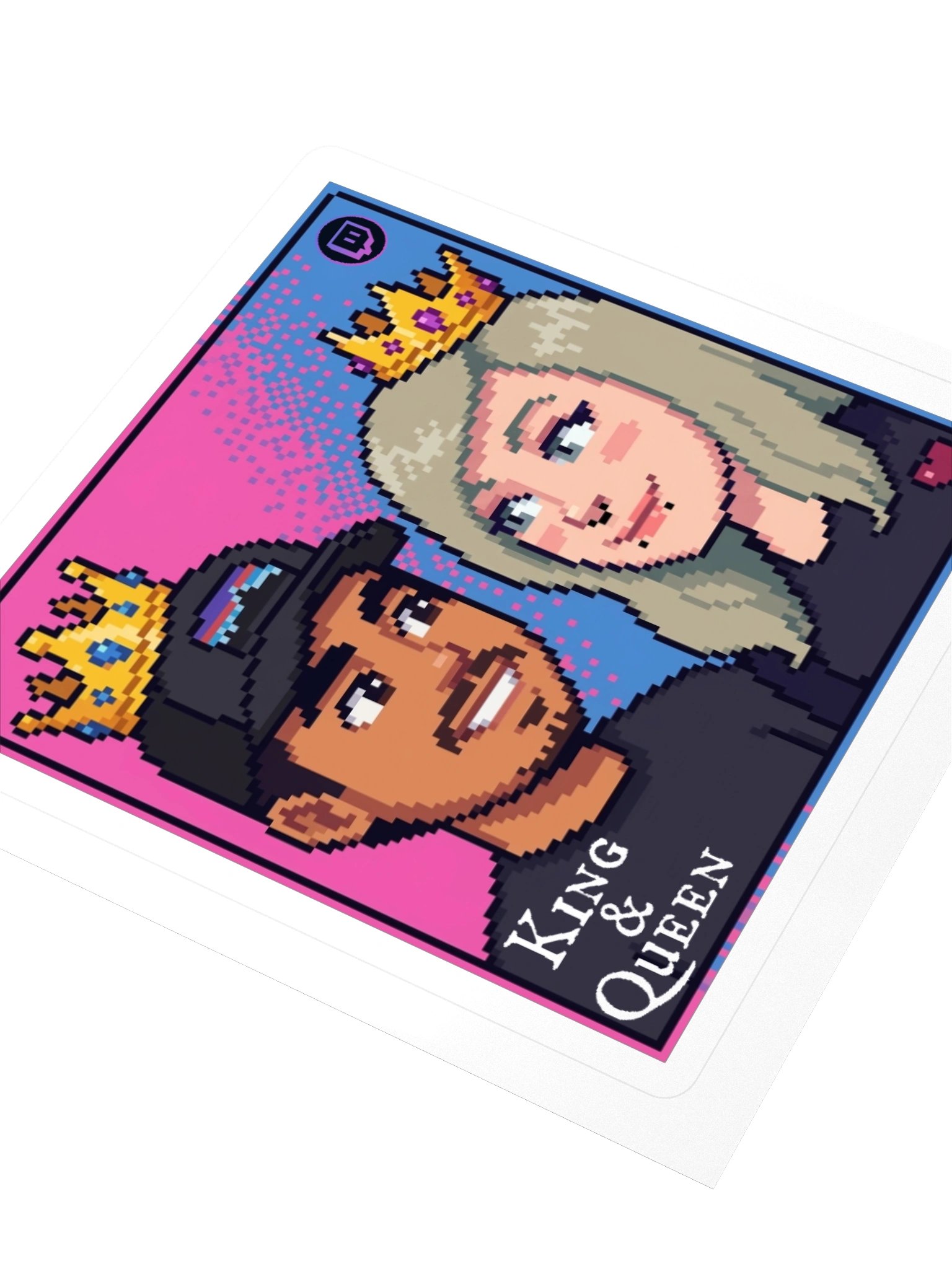 King & Queen Pixel-Art Kiss Cut Stickers product image (8)