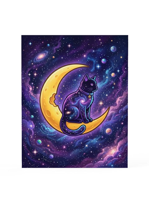 Moon Snack Cat Poster