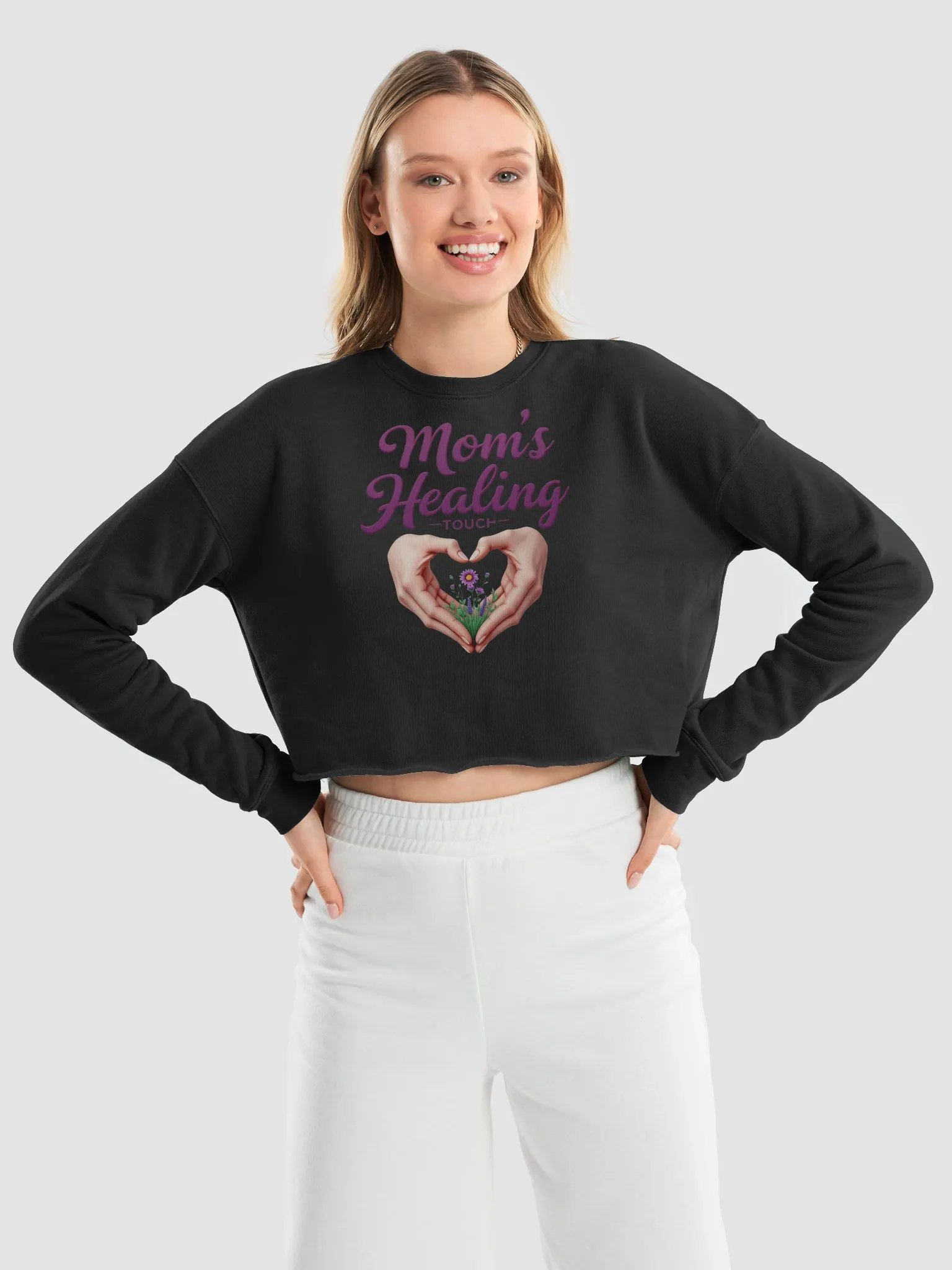 Mom's Healing Touch Crop Sweatshirt product image (27)