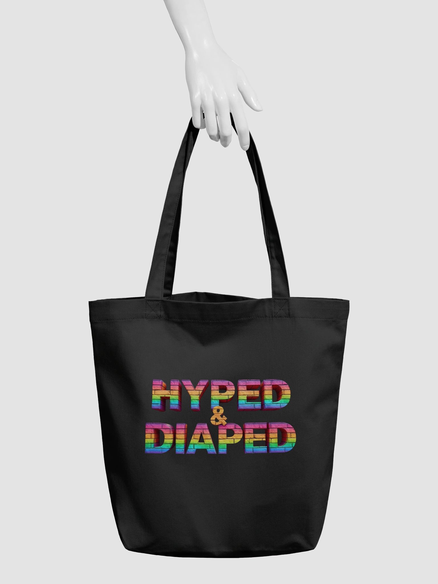 "Hyped & Diaped" Tote Bag product image (6)