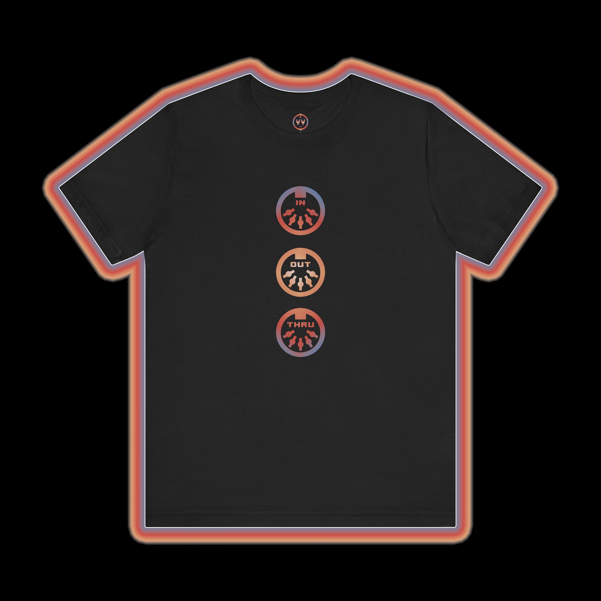 MIDI T-Shirt - In Out Thru (Musical Instrument Digital Interface Synthesizer) product image (1)