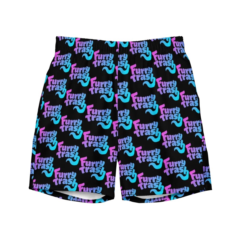 Furry Trash Swimtrunks – Bubble Logo (Twilight on Black) product image (6)