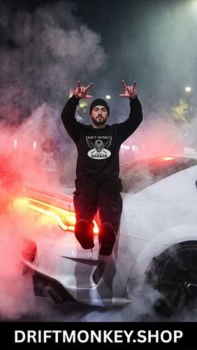 Exhaust flames, late-night car meets, and pure motorsport attitude. 🔥🏎️
​The Drift Monkey garage collection is built for thos...