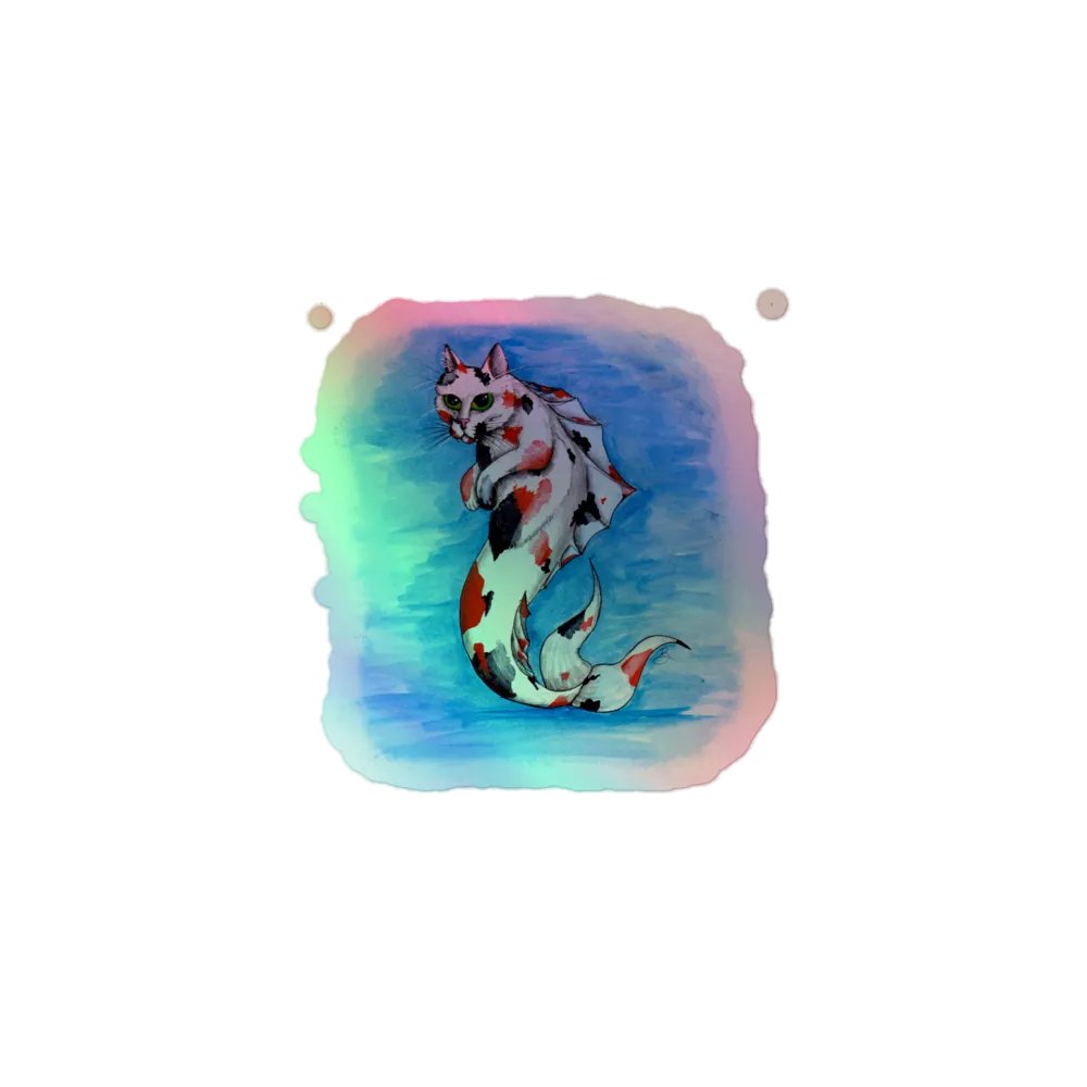 Mermeow Calico Holo Sticker product image (1)