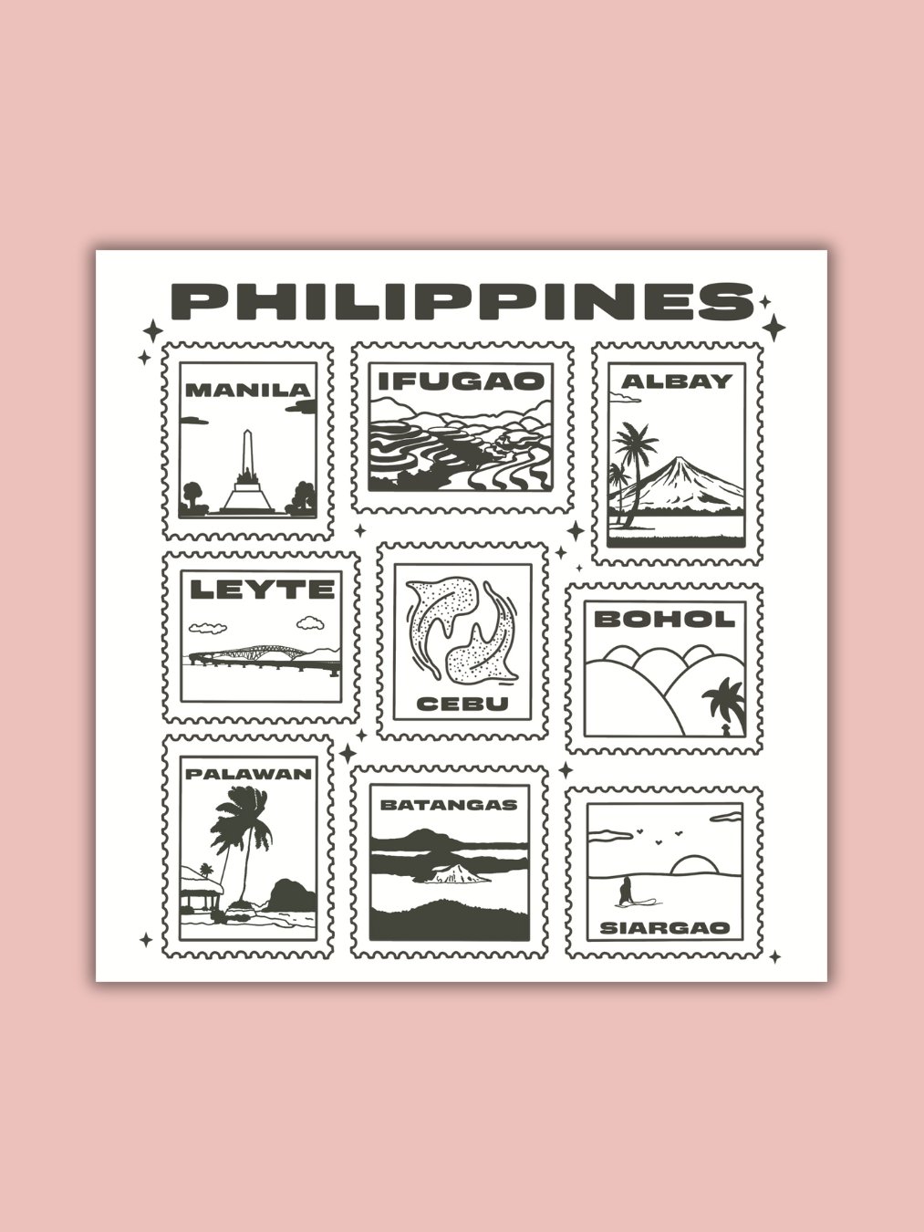 Philippine Island Stamps Print 6x6 product image (1)