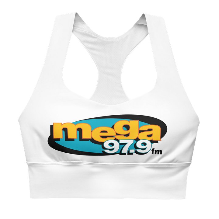 Mega 97.9 All-Over Print Recycled Longline Sports Bra product image (1)