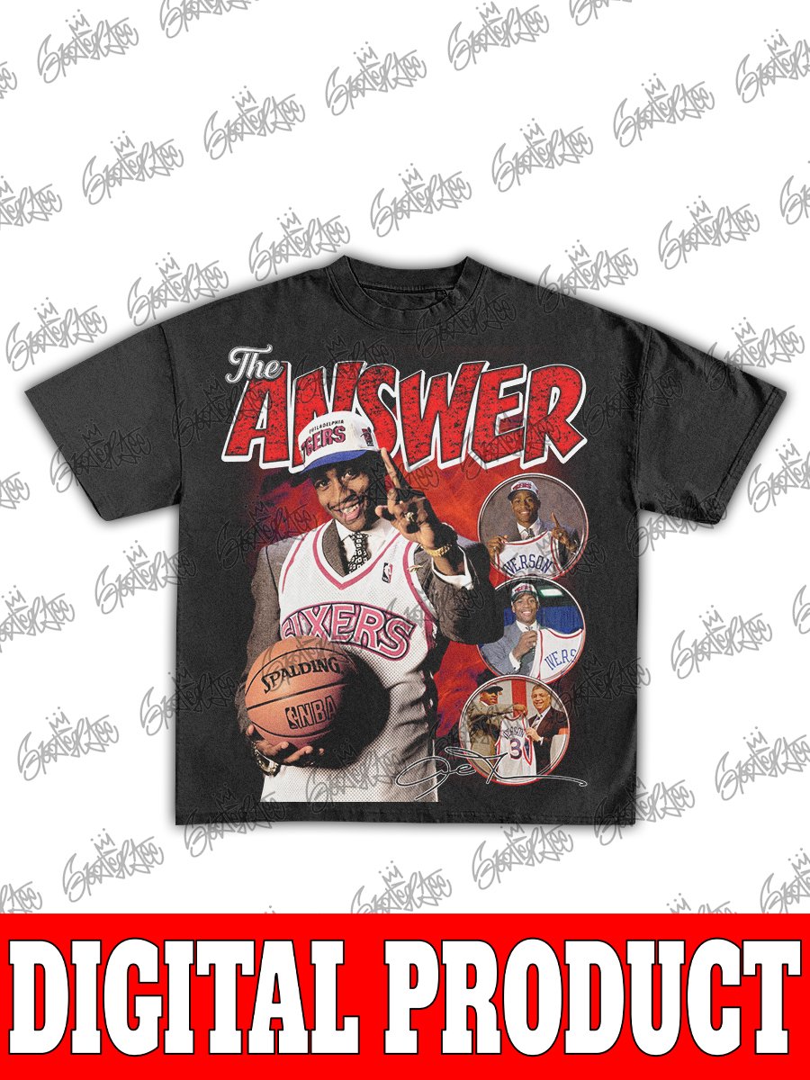 Allen Iverson "The Answer" Vintage 90s Bootleg Graphic Design product image (1)
