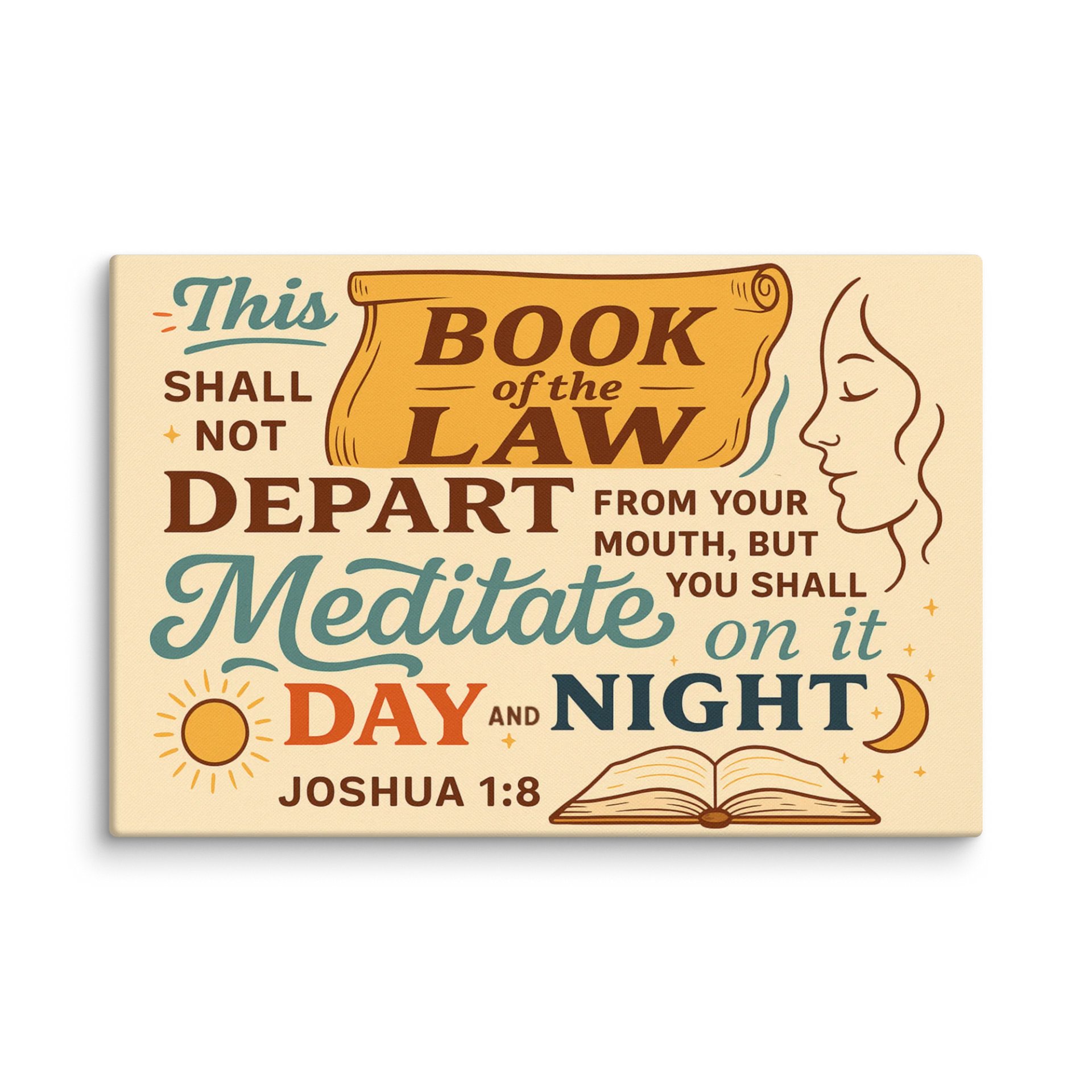 Christian Wall Art – Joshua 1:8 Bible Verse Print | Success Through God’s Word product image (2)