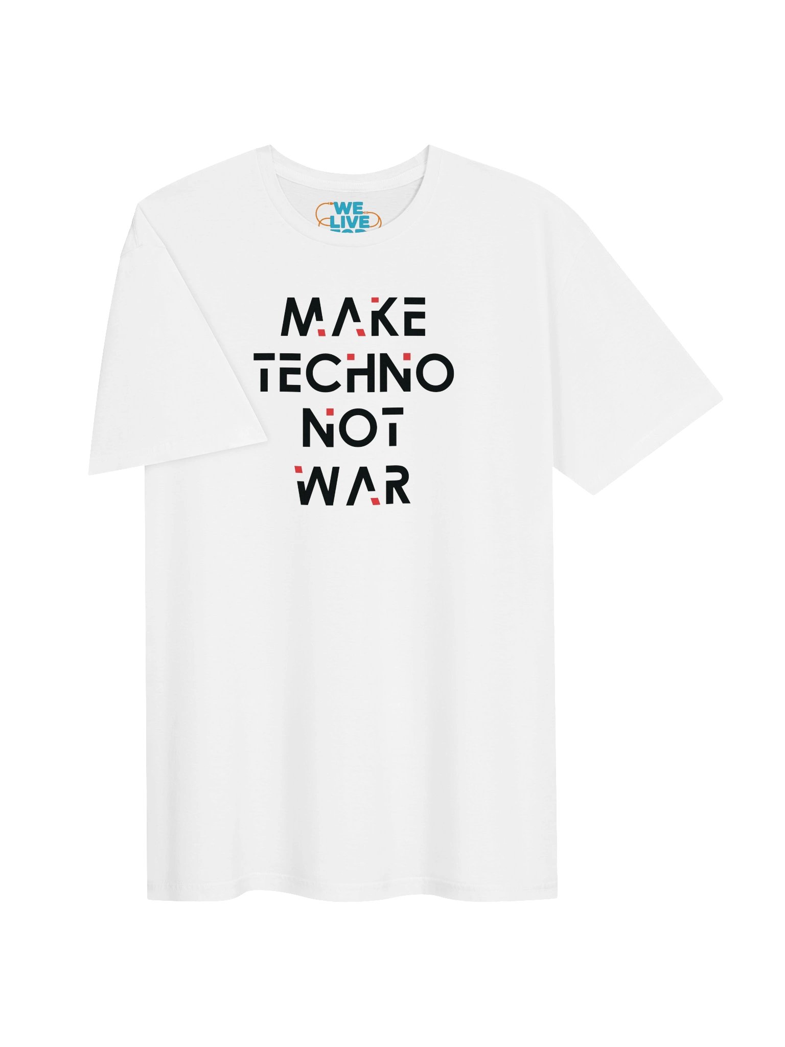 Make Techno Not War Red Details Black Logo Unisex T-shirt product image (11)