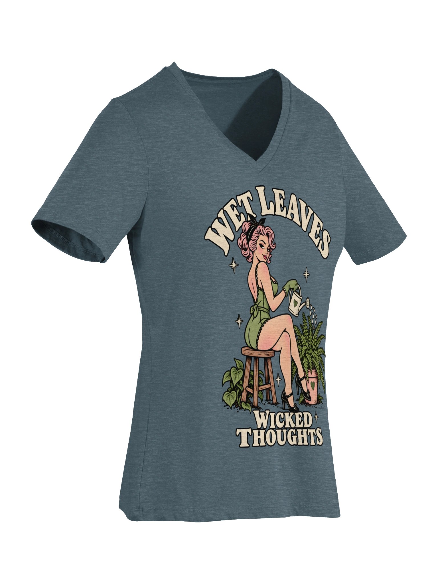 Wet Leaves Wicked Thoughts V-Neck Tee product image (4)