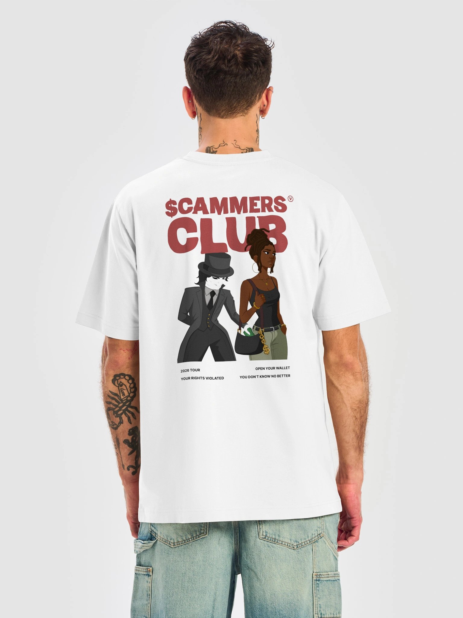 The Scammers Club "Sleight of Hand" Oversized Tee (in the Light) product image (6)