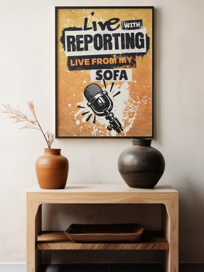 Reporting Live From My Sofa Retro Poster product image (3)