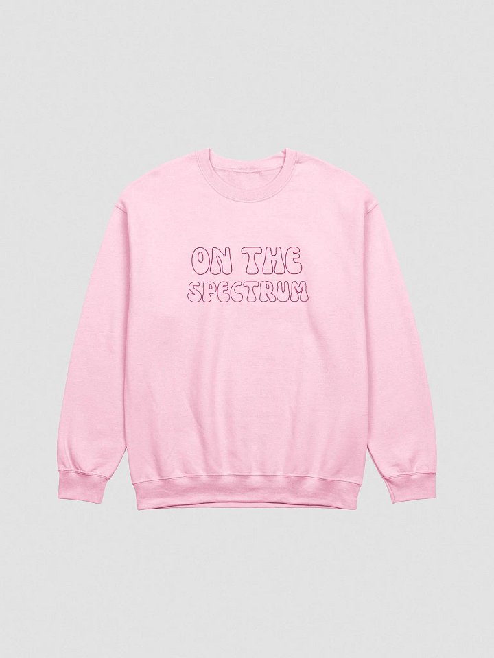ON THE SPECTRUM OUTLINE (lg. design, pink thread) embroidered crewneck product image (13)