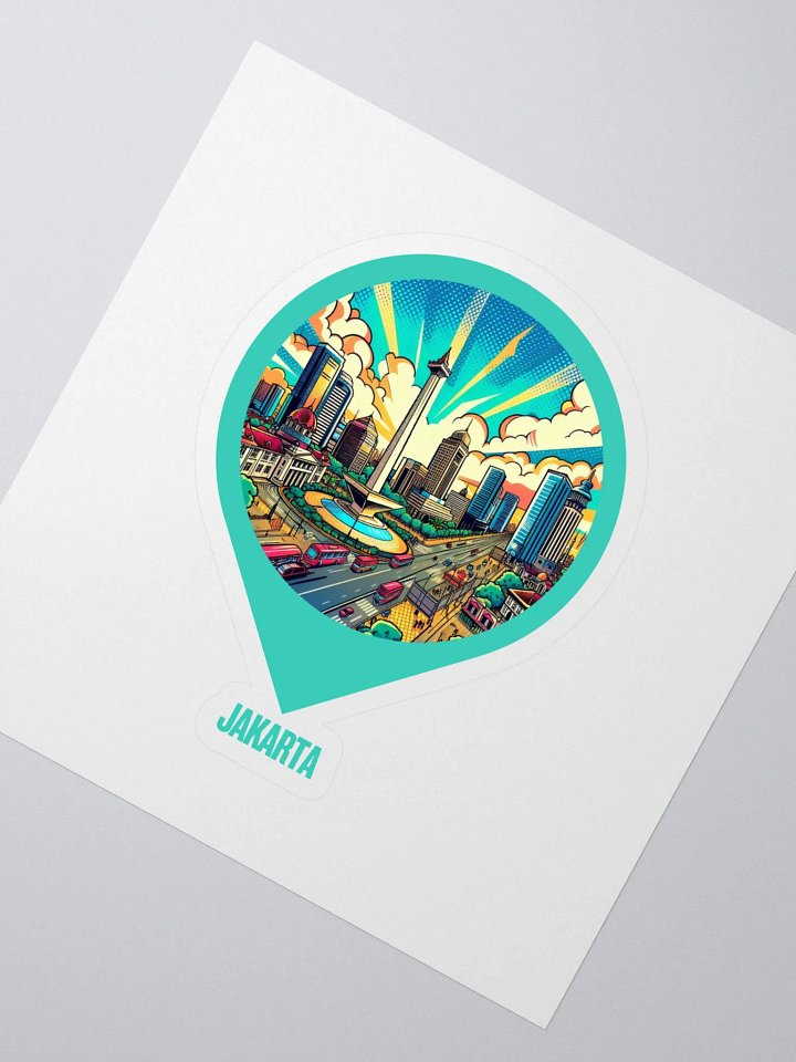 Jakarta Cityscape Kiss Cut Stickers | AI Design Jakarta city product image (2)