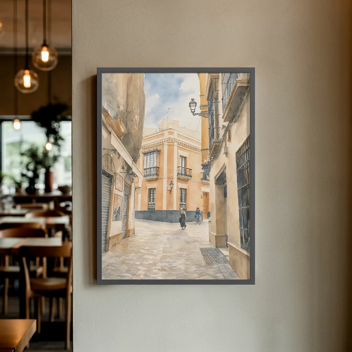 Sunlit Seville Wall art, European Alley Framed Postert product image (1)