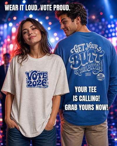 THIS ONE MATTERS!** 🇺🇸

🍑 Get your butt in the booth!
❤️💙 Show your colors!
🔥 Do your part!

COVER YOUR BUTT. ROCK THE VOTE!
...