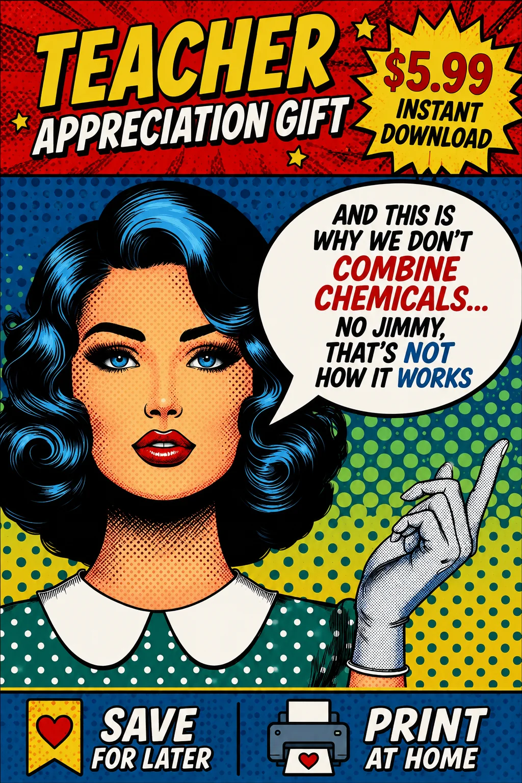 No Jimmy That's Not How It Works Science Teacher Pop Art Quote Printable product image (1)