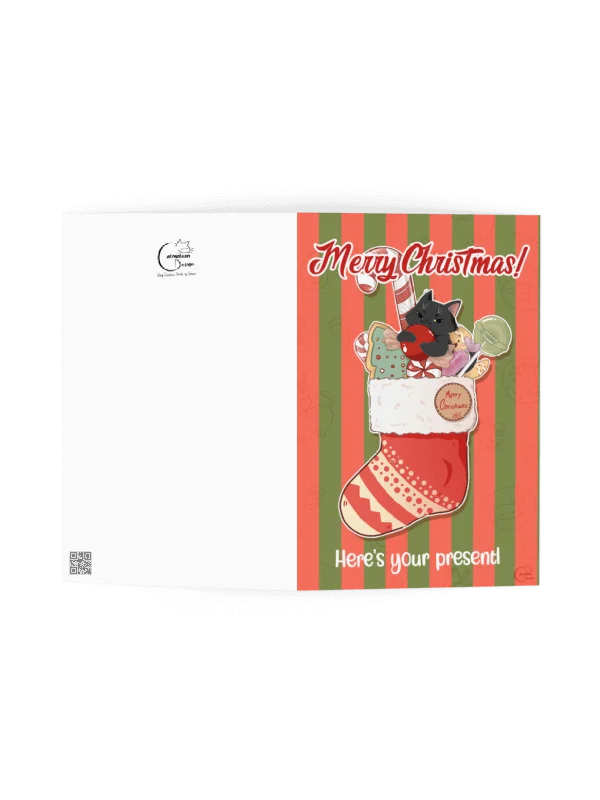 Christmas cat stocking - Printable Christmas Card | Digital Download product image (2)