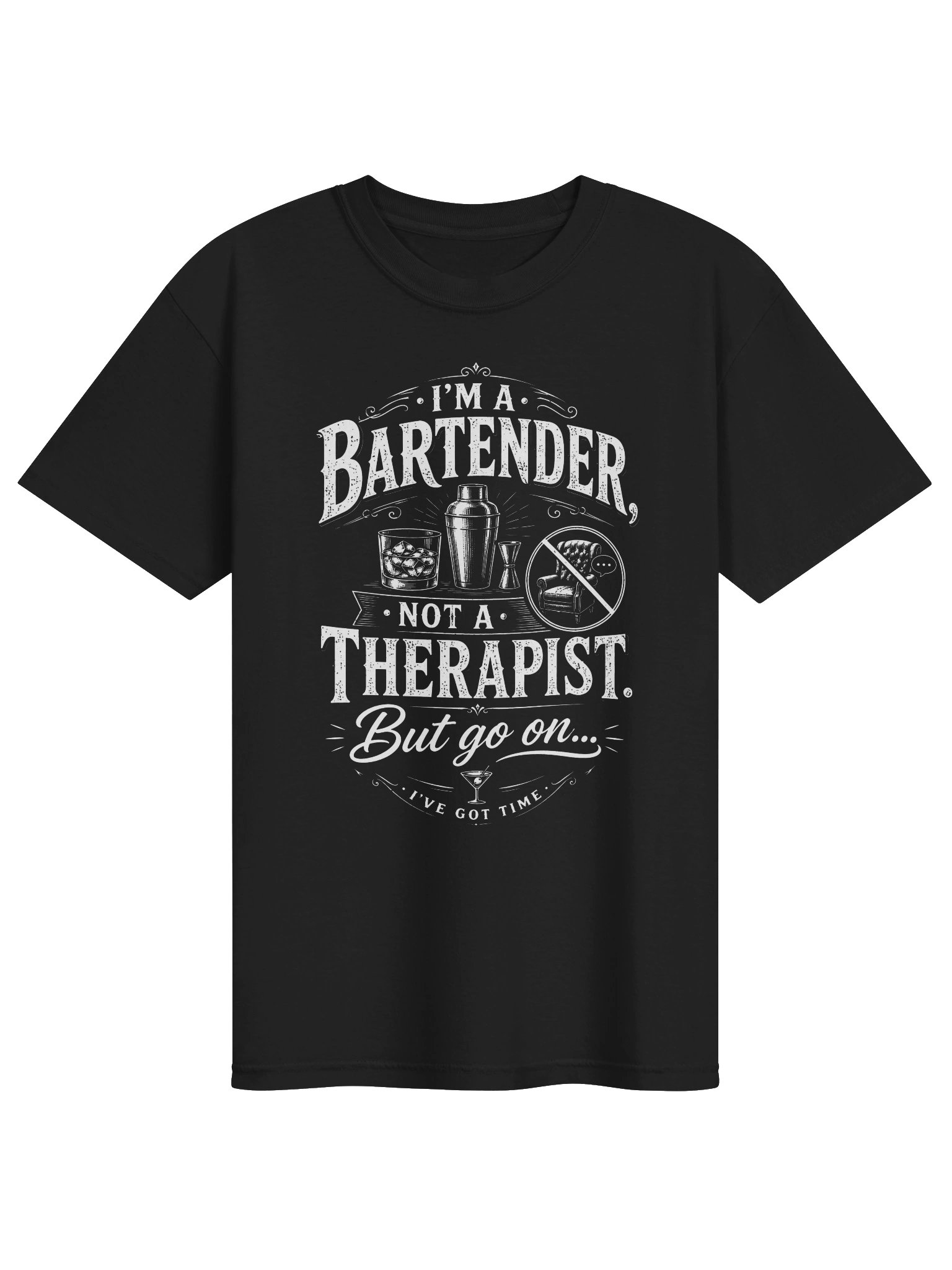 I'm a Bartender, Not a Therapist – Funny Bartender T-Shirt product image (1)