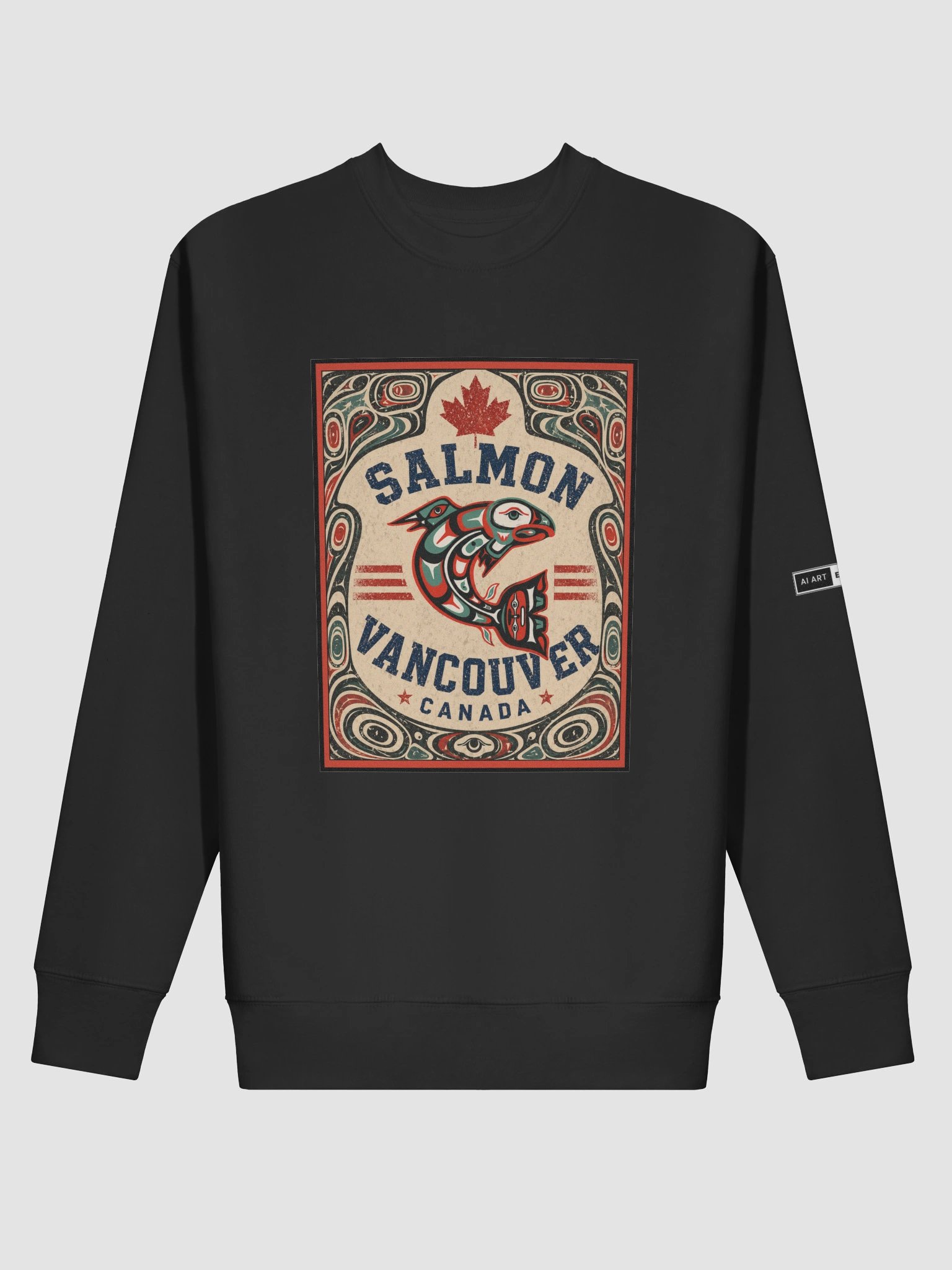 "HAIDA SALMON VANCOUVER" premium cotton sweatshirt product image (1)