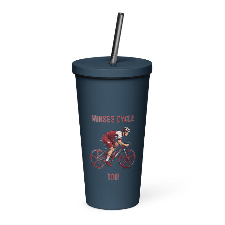 Nurse Athlete Tumbler with Straw | Mens Cycling Edition product image (9)