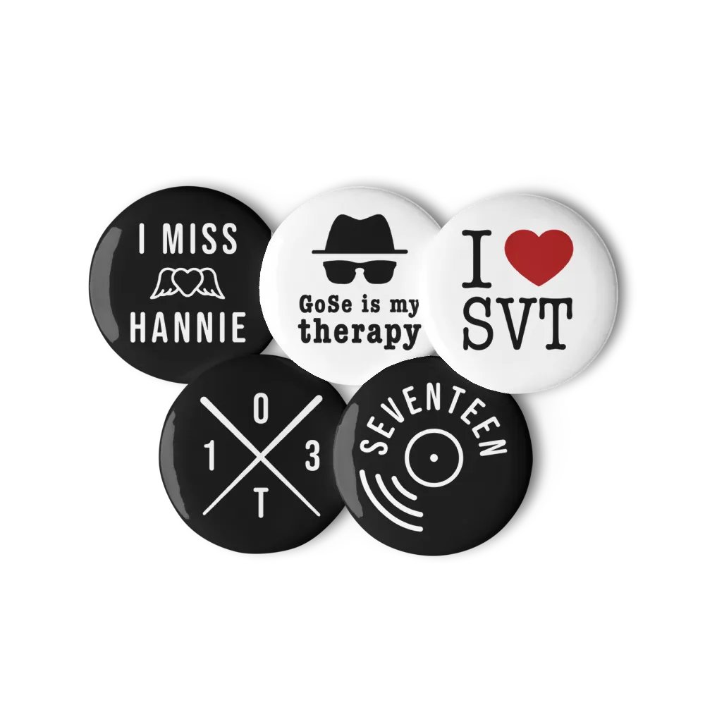 Seventeen Fan Buttons / Pinbacks - Minimalist - Set of 5 product image (6)