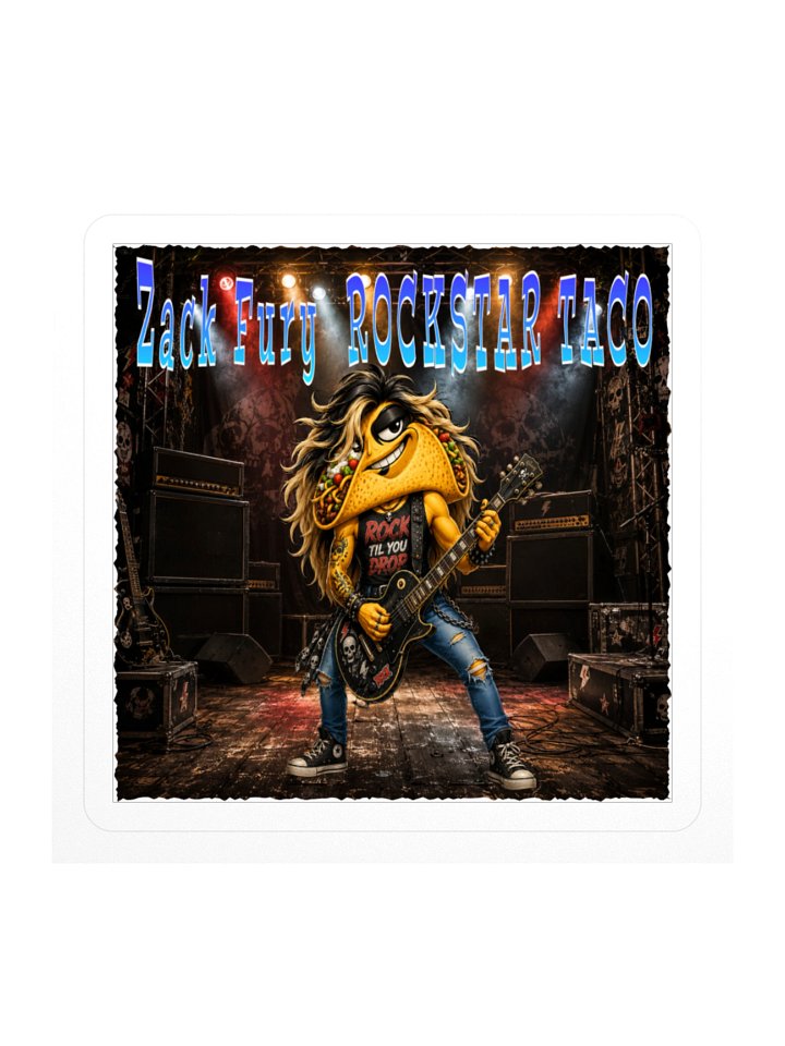 Zack Fury Rockstar Taco Kiss Cut Sticker - The Taco family product image (2)