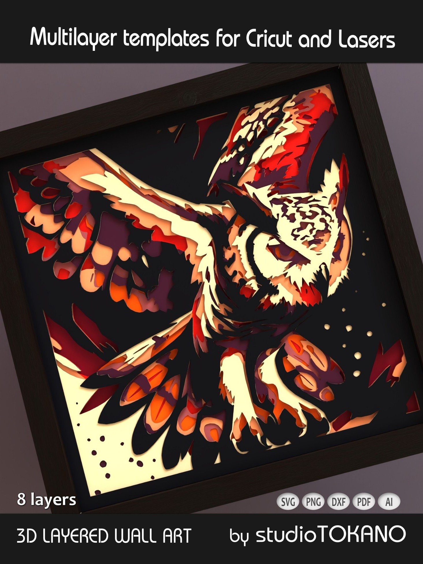 Owl Multi layered Shadowbox product image (5)